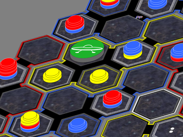 Screenshot of Asteroid Miners board with ore tokens